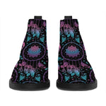 Purple And Blue Dream Catcher Print Flat Ankle Boots