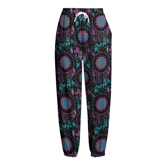 Purple And Blue Dream Catcher Print Fleece Lined Knit Pants