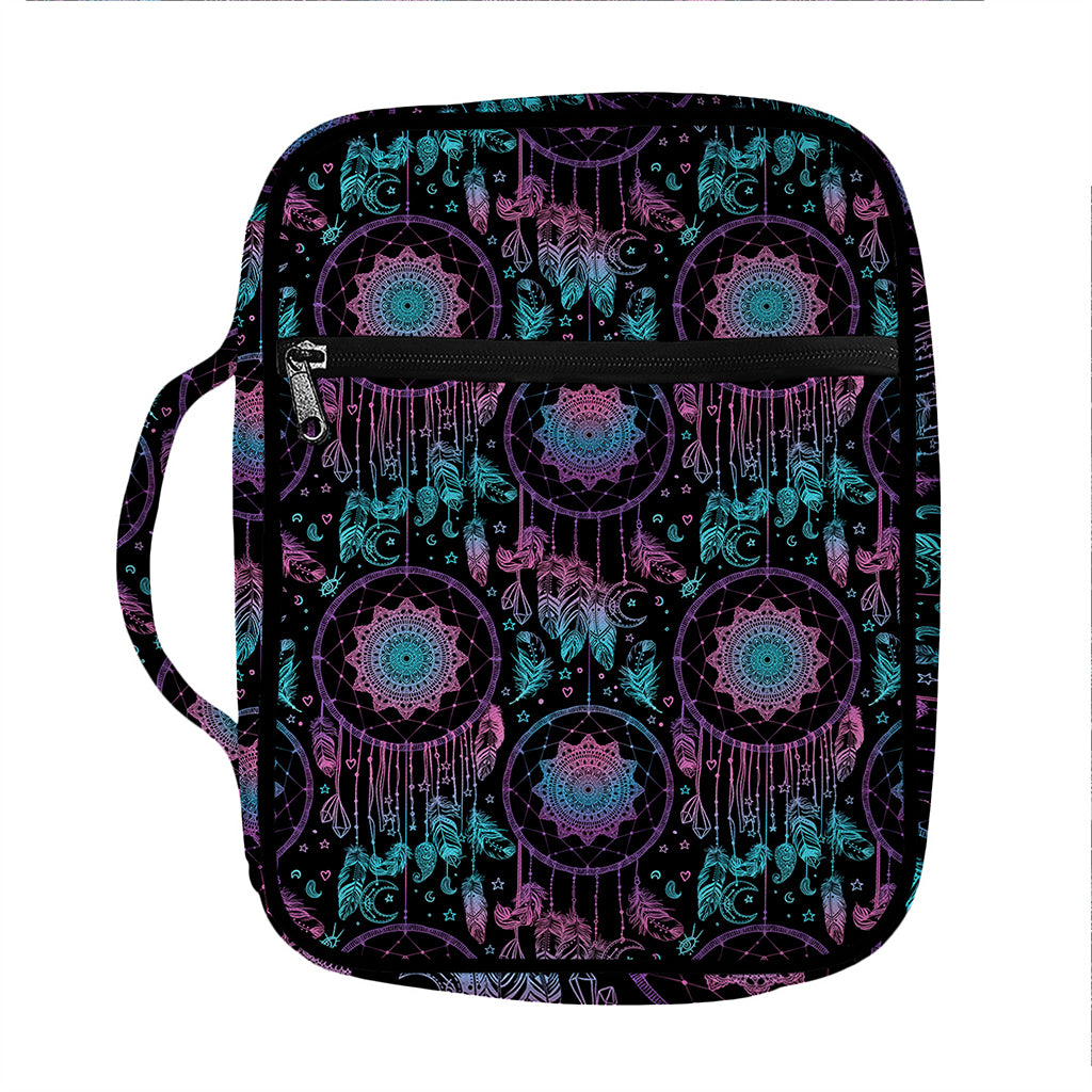 Purple And Blue Dream Catcher Print Front Pocket Bible Bag