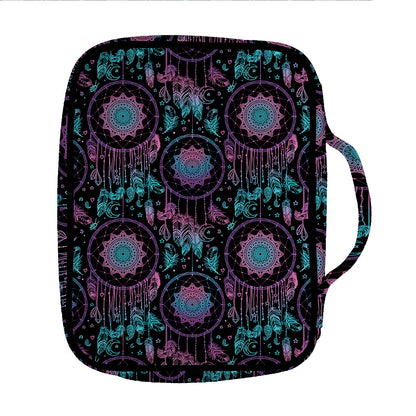 Purple And Blue Dream Catcher Print Front Pocket Bible Bag