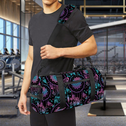 Purple And Blue Dream Catcher Print Gym Bag