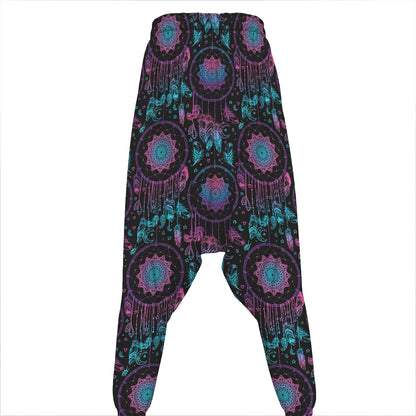 Purple And Blue Dream Catcher Print Hammer Pants