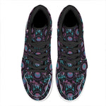 Purple And Blue Dream Catcher Print High Top Leather Sneakers