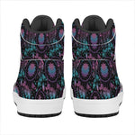 Purple And Blue Dream Catcher Print High Top Leather Sneakers