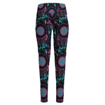 Purple And Blue Dream Catcher Print High-Waisted Pocket Leggings