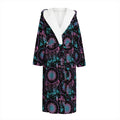 Purple And Blue Dream Catcher Print Hooded Bathrobe