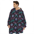 Purple And Blue Dream Catcher Print Hoodie Blanket