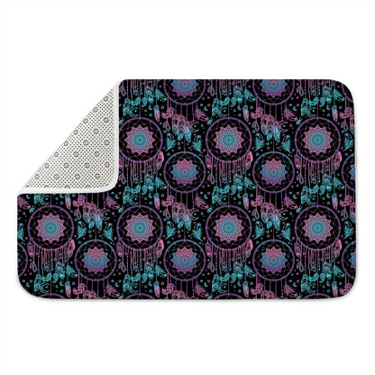 Purple And Blue Dream Catcher Print Indoor Door Mat