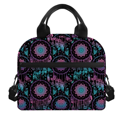 Purple And Blue Dream Catcher Print Insulated Lunch Bag