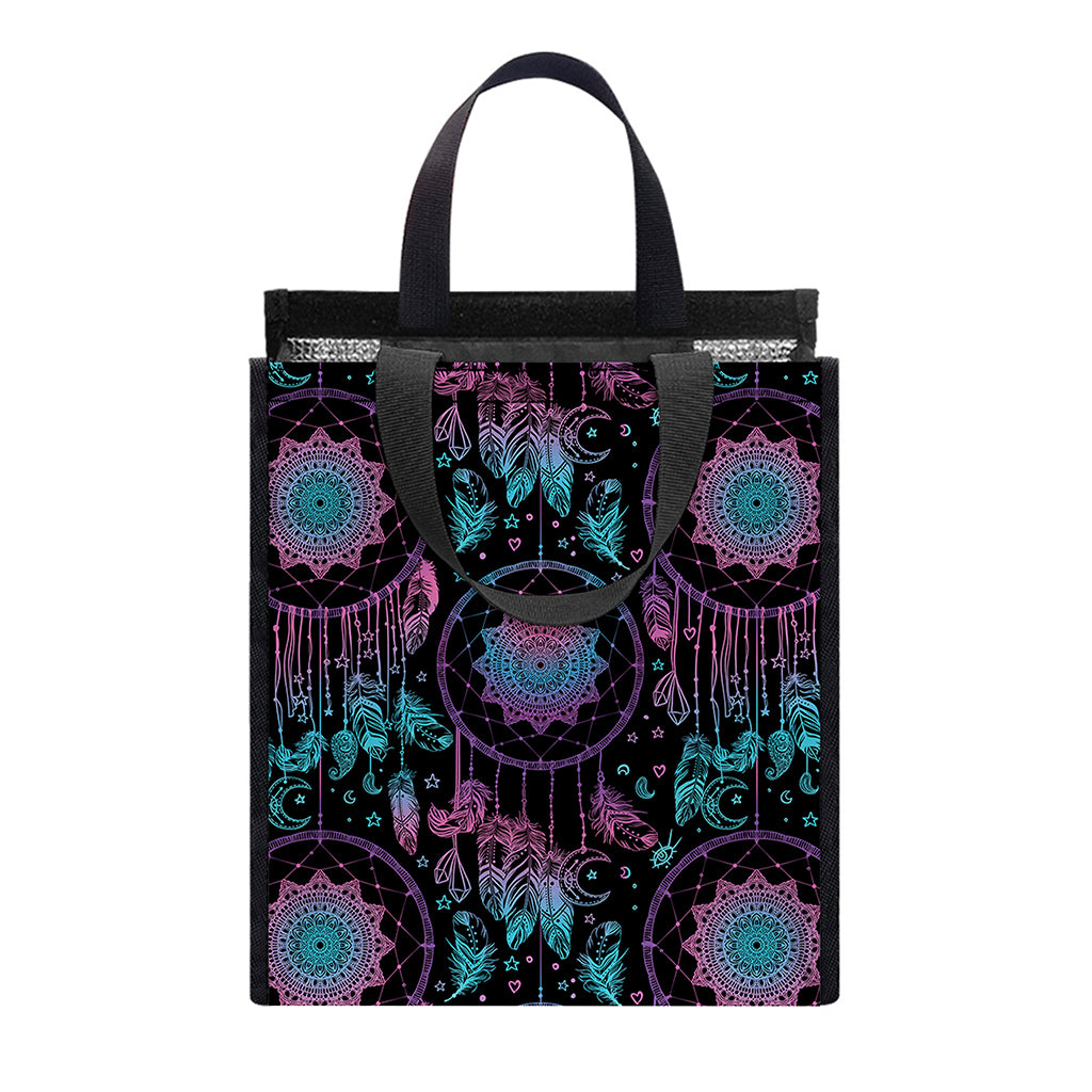 Purple And Blue Dream Catcher Print Insulated Lunch Tote