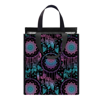 Purple And Blue Dream Catcher Print Insulated Lunch Tote