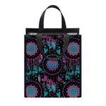 Purple And Blue Dream Catcher Print Insulated Lunch Tote