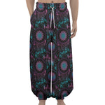 Purple And Blue Dream Catcher Print Lantern Pants