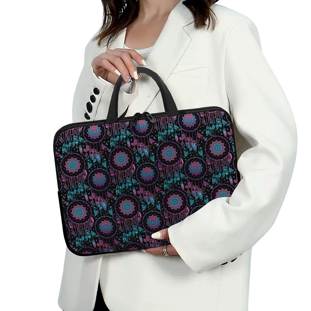 Purple And Blue Dream Catcher Print Laptop Sleeve With Handle