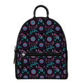 Purple And Blue Dream Catcher Print Leather Backpack