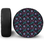 Purple And Blue Dream Catcher Print Leather Spare Tire Cover