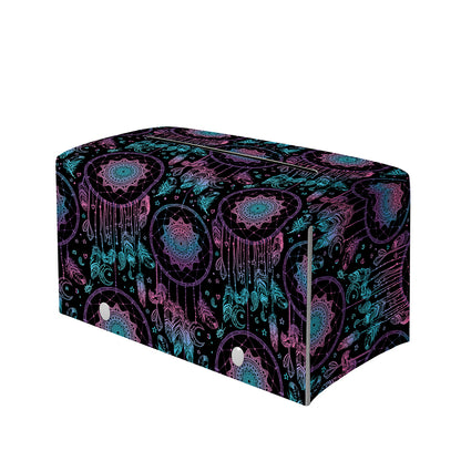 Purple And Blue Dream Catcher Print Leather Tissue Box Cover