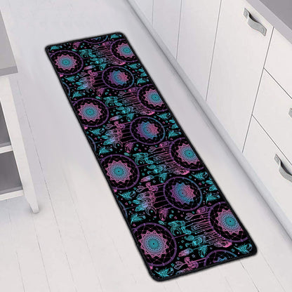 Purple And Blue Dream Catcher Print Long Kitchen Mat