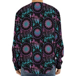Purple And Blue Dream Catcher Print Long Sleeve Baseball Jersey