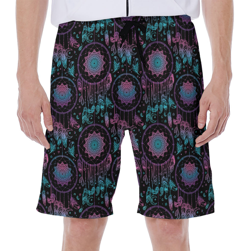 Purple And Blue Dream Catcher Print Men's Beach Shorts