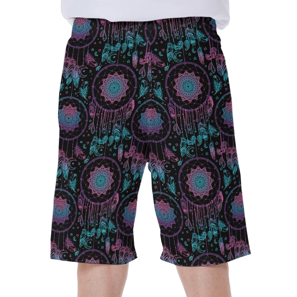 Purple And Blue Dream Catcher Print Men's Beach Shorts