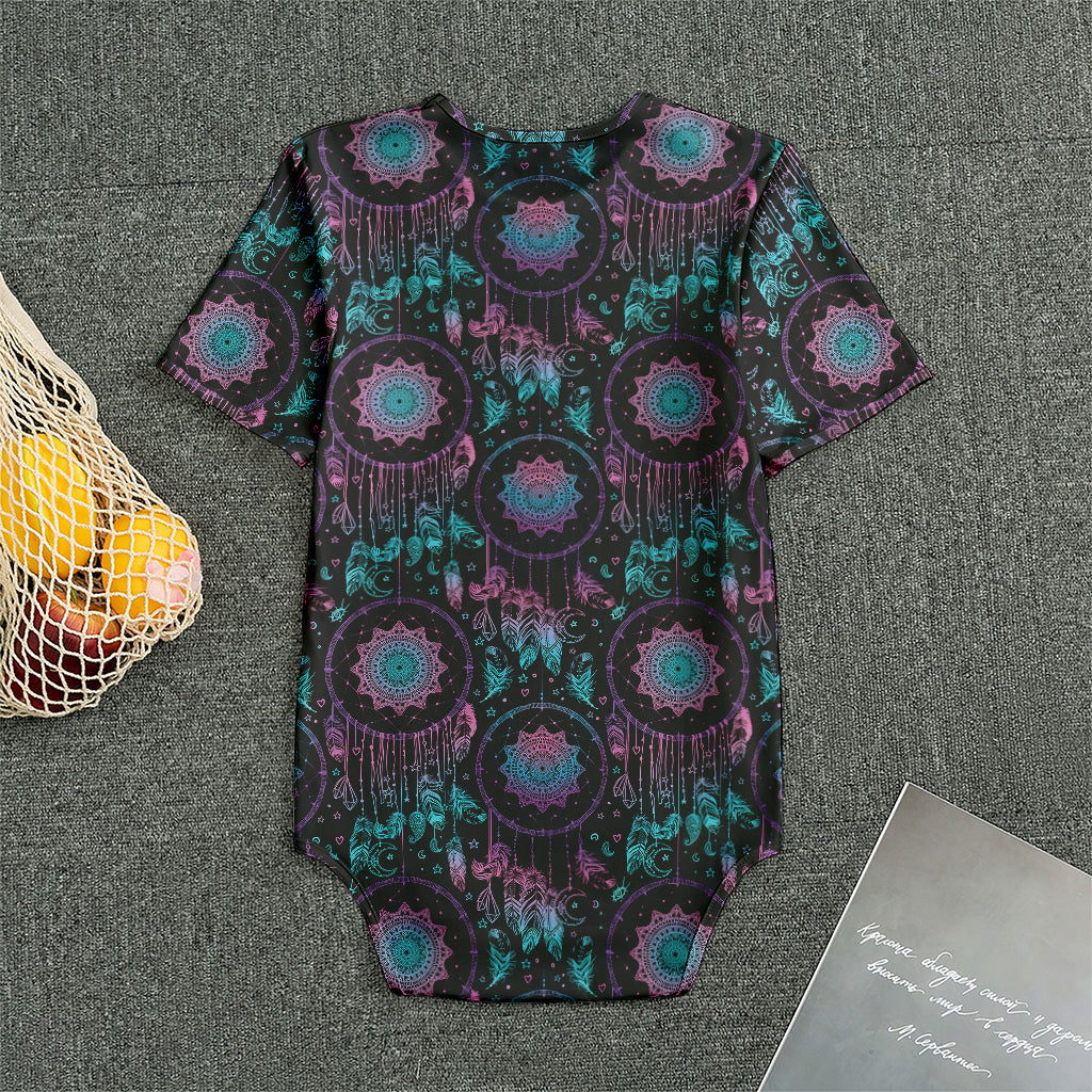 Purple And Blue Dream Catcher Print Men's Bodysuit