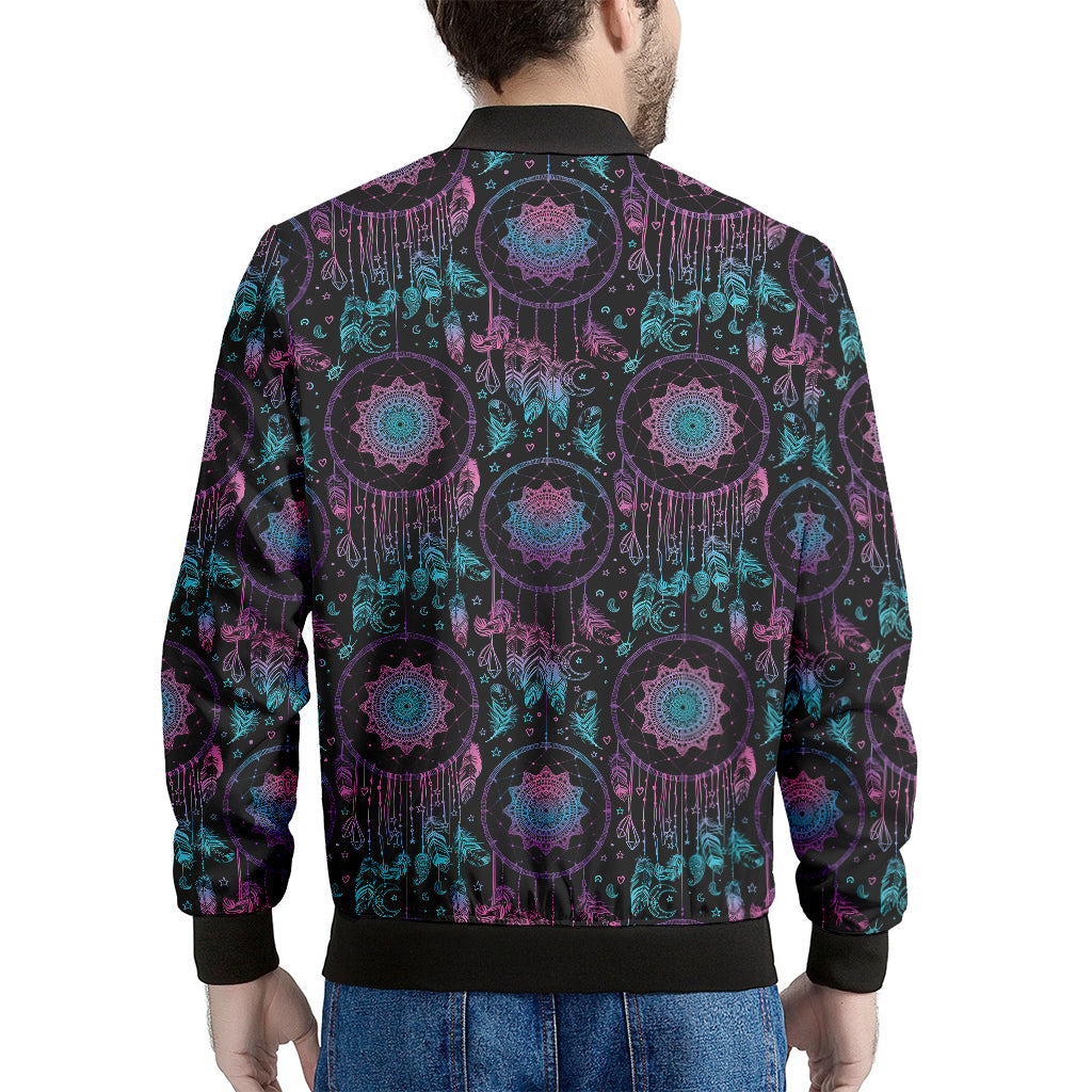 Purple And Blue Dream Catcher Print Men's Bomber Jacket