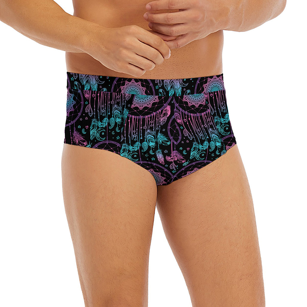 Purple And Blue Dream Catcher Print Men's Briefs