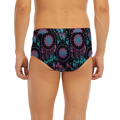 Purple And Blue Dream Catcher Print Men's Briefs