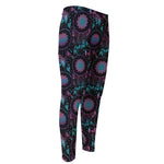 Purple And Blue Dream Catcher Print Men's Compression Pants