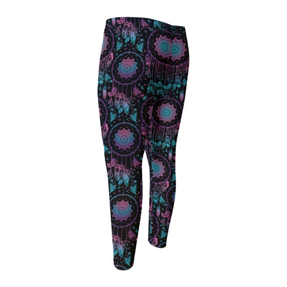 Purple And Blue Dream Catcher Print Men's Compression Pants