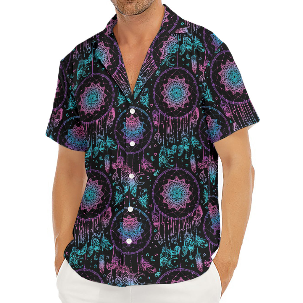 Purple And Blue Dream Catcher Print Men's Deep V-Neck Shirt