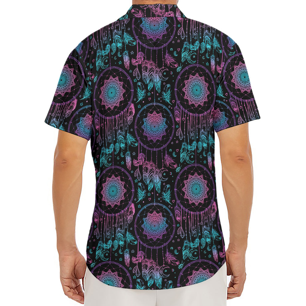 Purple And Blue Dream Catcher Print Men's Deep V-Neck Shirt