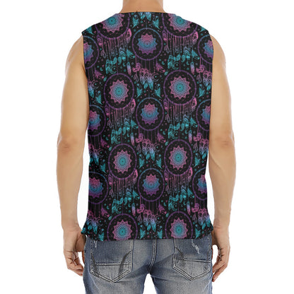 Purple And Blue Dream Catcher Print Men's Fitness Tank Top