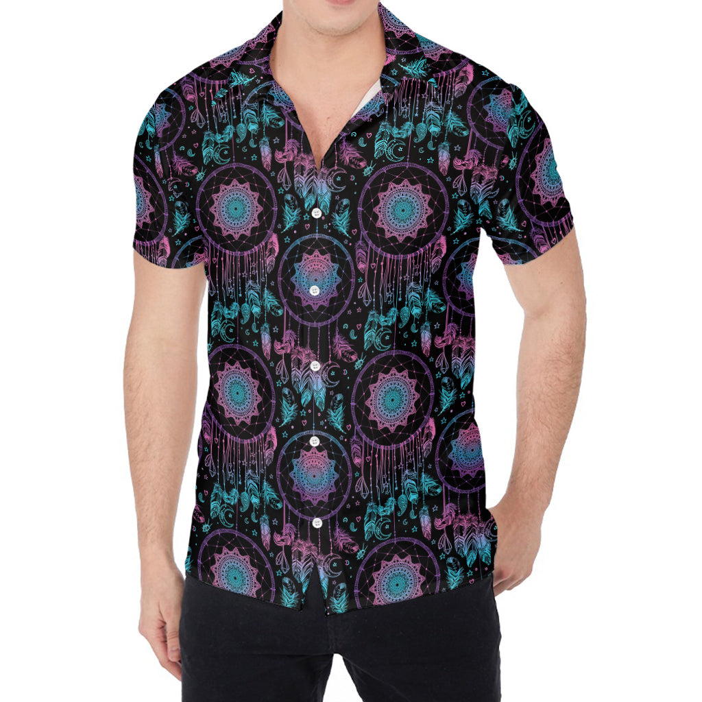 Purple And Blue Dream Catcher Print Men's Shirt