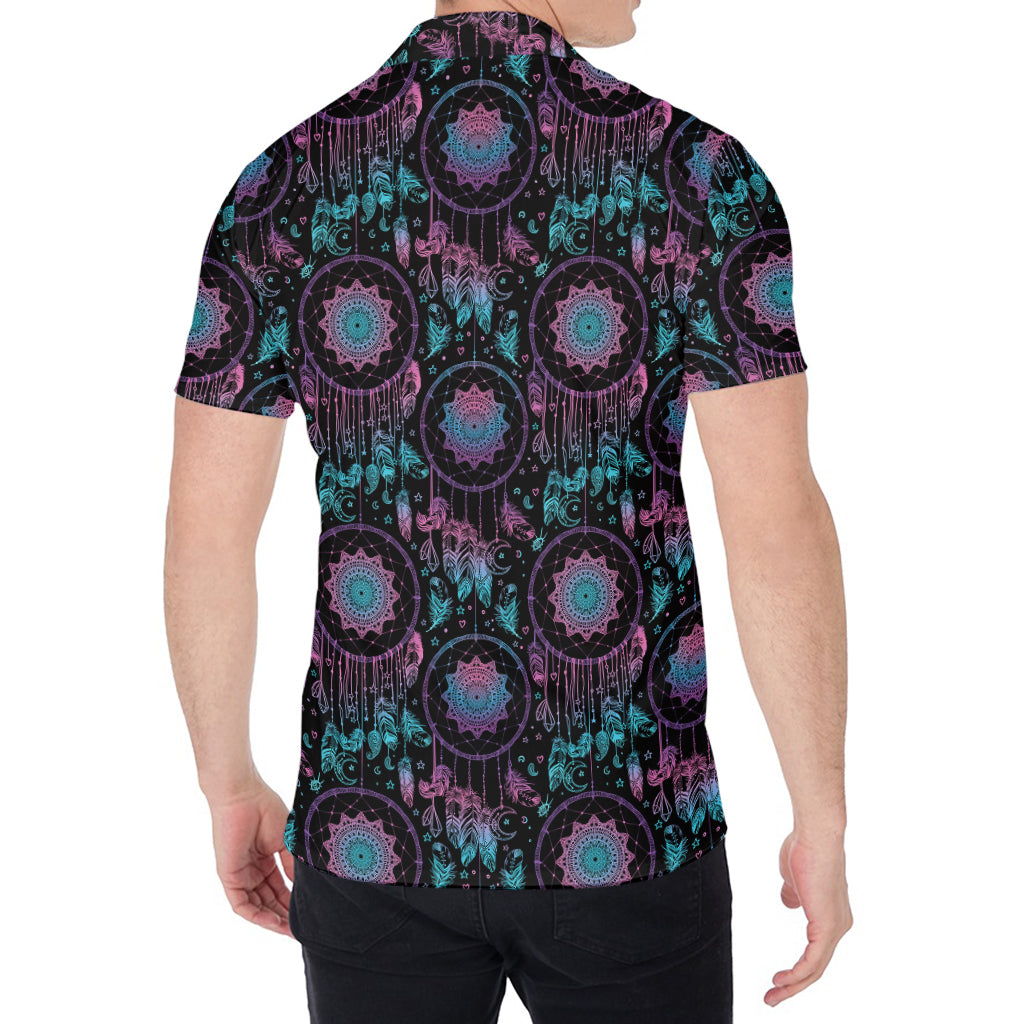 Purple And Blue Dream Catcher Print Men's Shirt