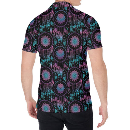 Purple And Blue Dream Catcher Print Men's Shirt