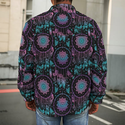 Purple And Blue Dream Catcher Print Men's Shirt Jacket