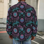 Purple And Blue Dream Catcher Print Men's Shirt Jacket
