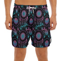 Purple And Blue Dream Catcher Print Men's Split Running Shorts