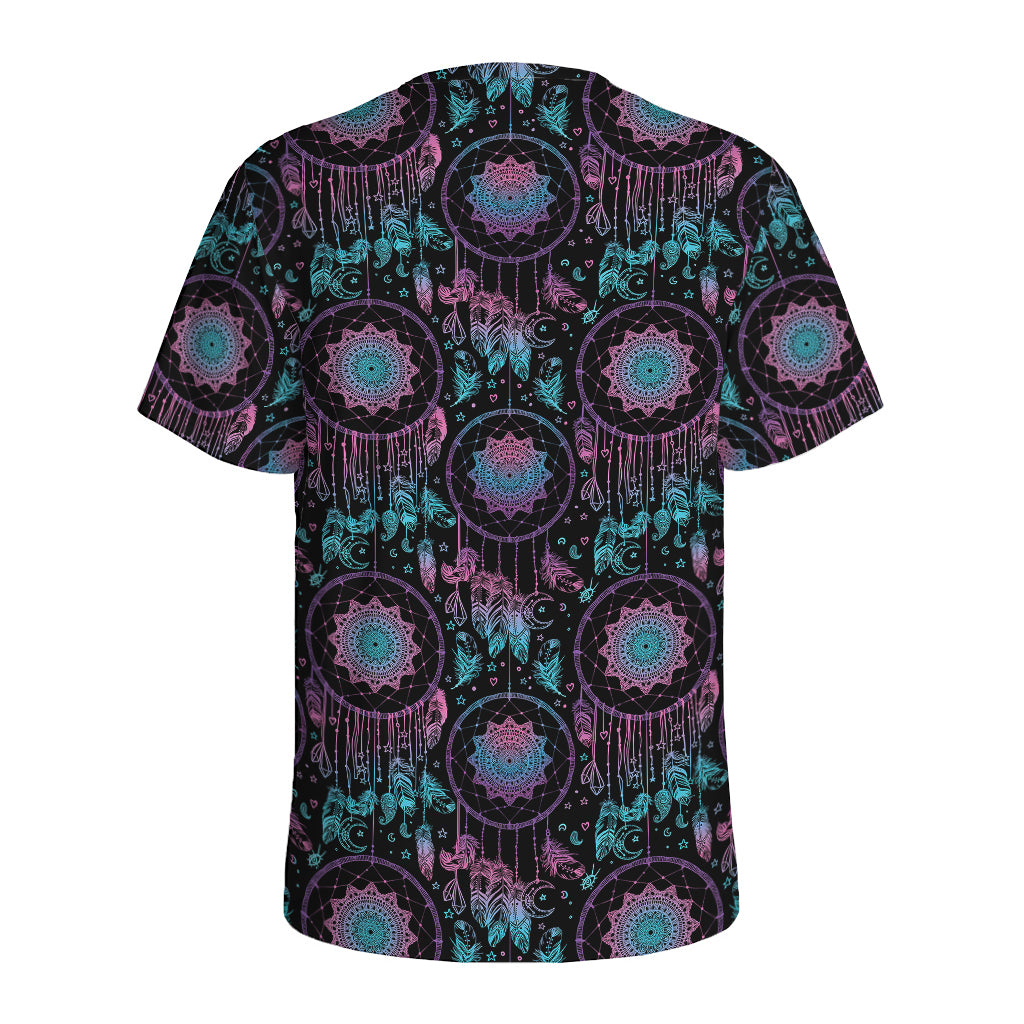 Purple And Blue Dream Catcher Print Men's Sports T-Shirt