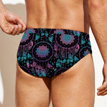 Purple And Blue Dream Catcher Print Men's Swim Briefs