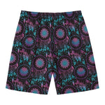 Purple And Blue Dream Catcher Print Men's Swim Trunks