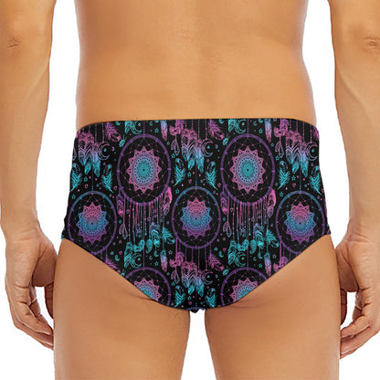 Purple And Blue Dream Catcher Print Men's Triangle Swim Briefs