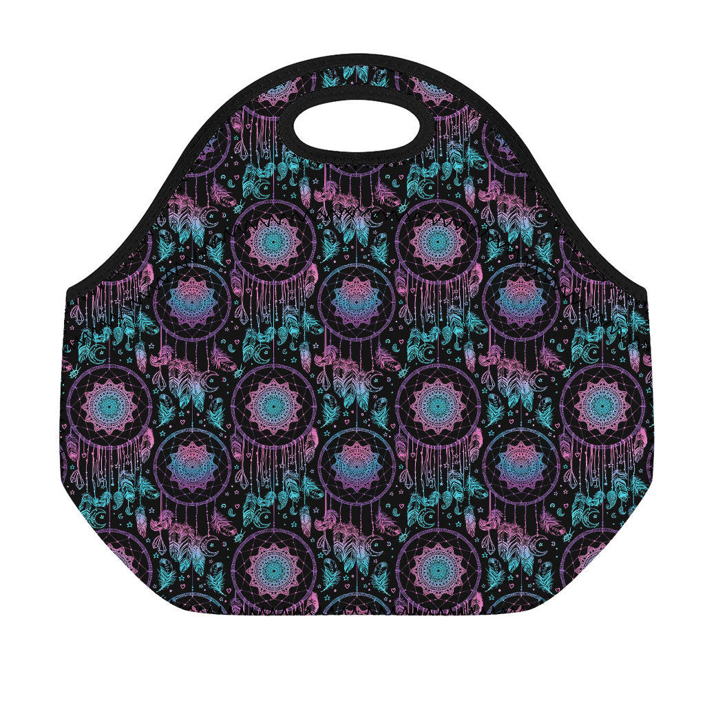 Purple And Blue Dream Catcher Print Neoprene Lunch Bag