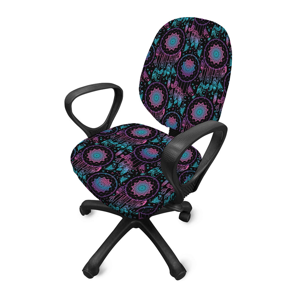 Purple And Blue Dream Catcher Print Office Chair Cover