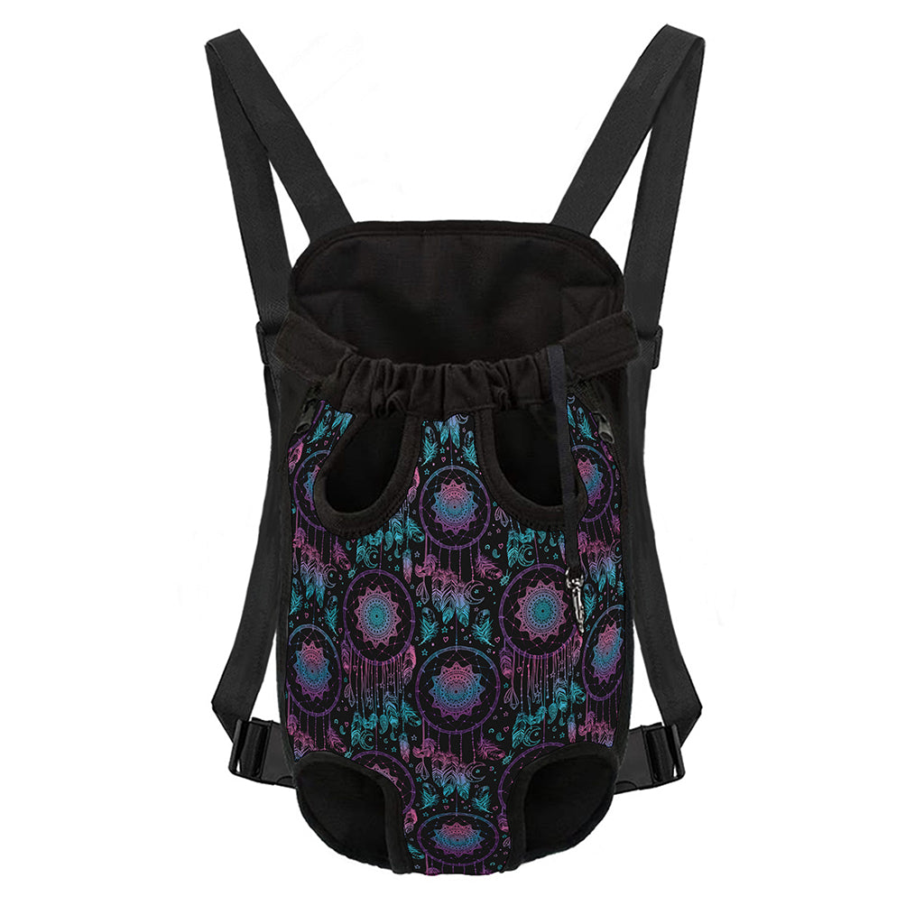 Purple And Blue Dream Catcher Print Pet Carrier Backpack