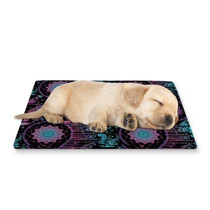 Purple And Blue Dream Catcher Print Pet Cooling Mat Cover