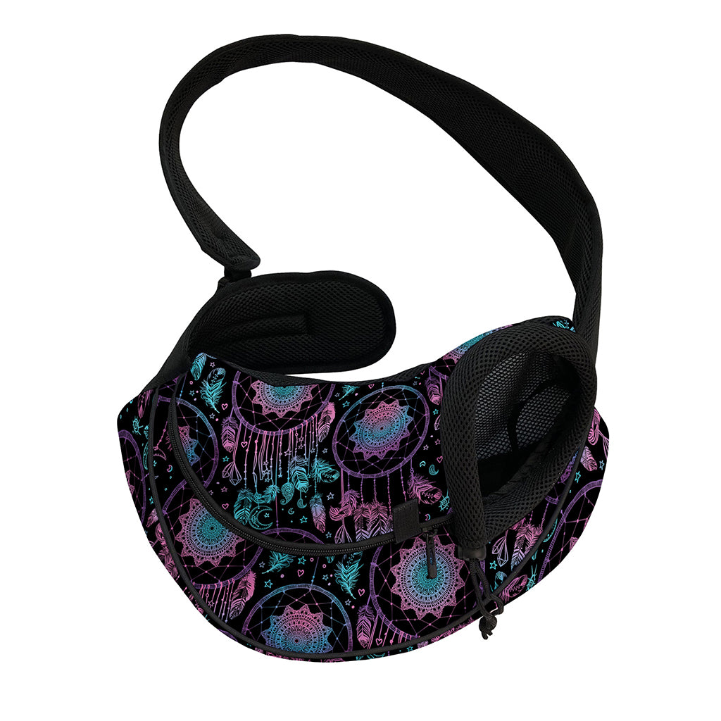 Purple And Blue Dream Catcher Print Pet Sling Carrier