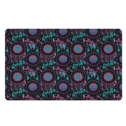 Purple And Blue Dream Catcher Print Polyester Doormat